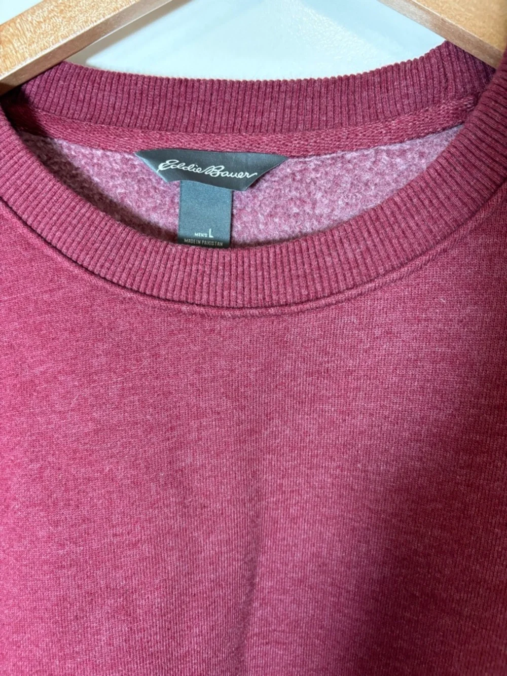 Eddie Bauer Men's Crewneck Sweatshirt - Maroon #319 - Picture 3 of 5